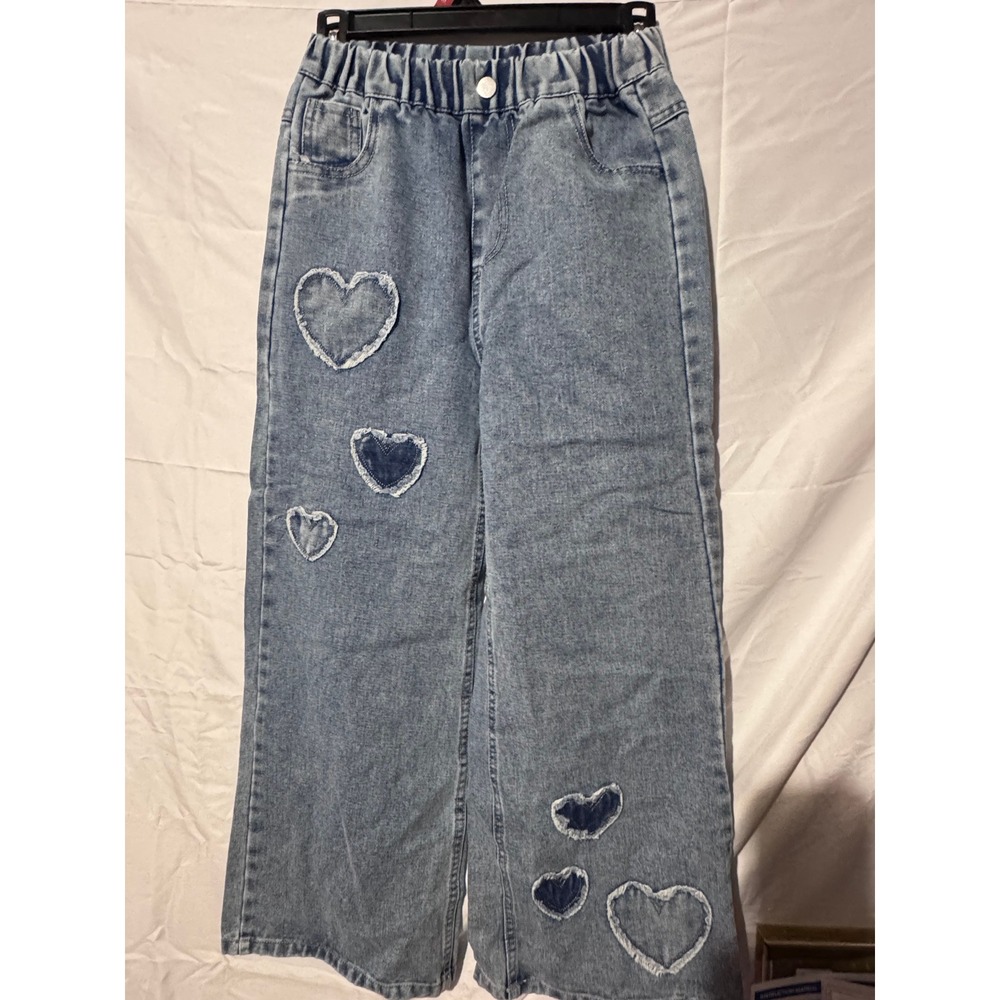 Girls Heart Patch baggy Jeans Girls size 160 (14-16)